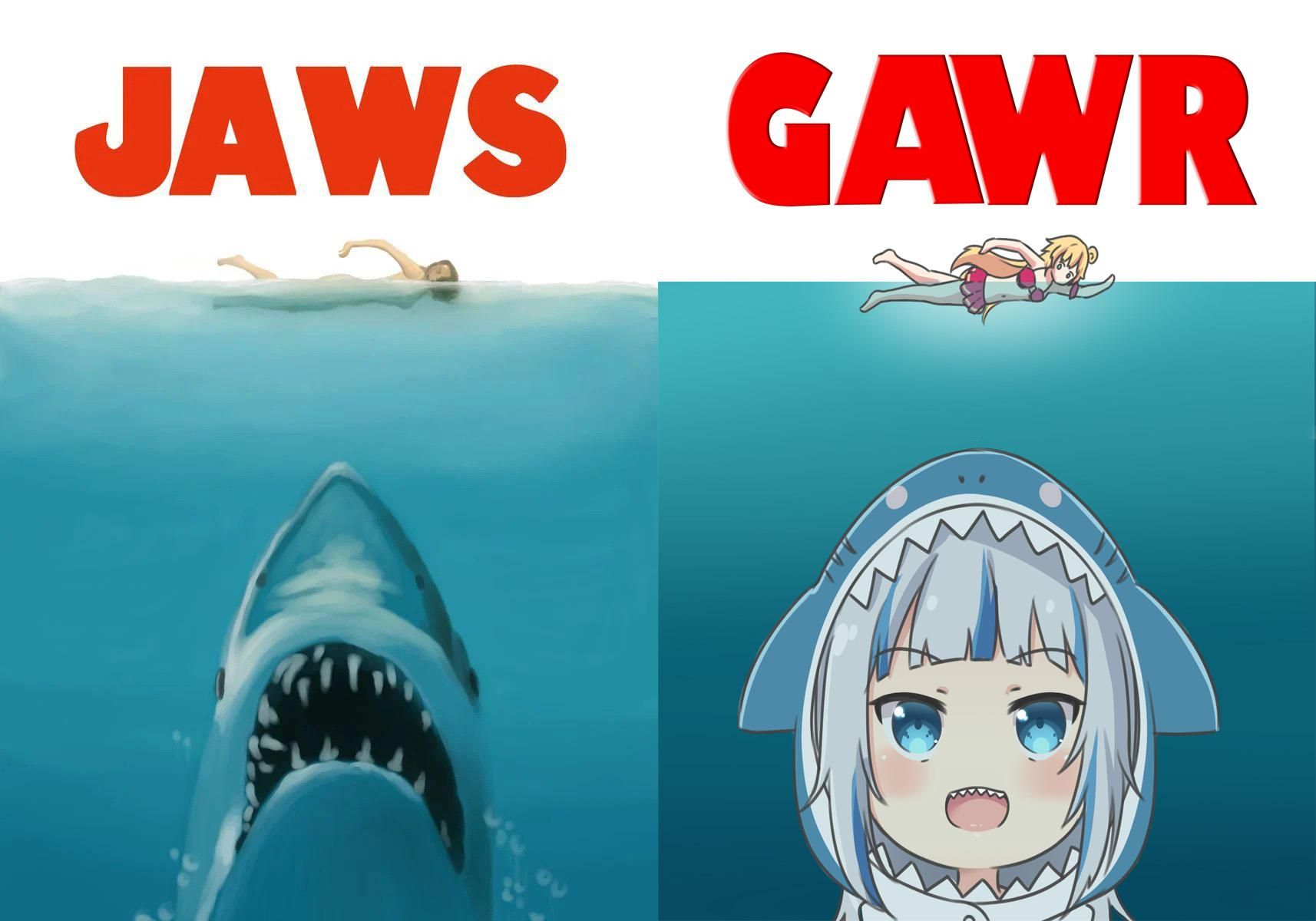 網友製作迷因,讓更多人認識 Gawr Gura(圖片來源:reddit)
